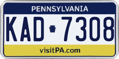PA license plate KAD7308
