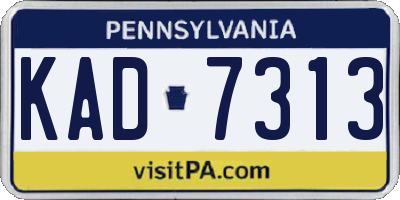 PA license plate KAD7313