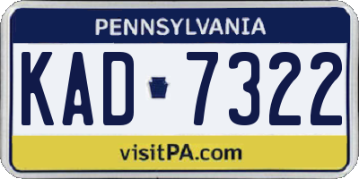 PA license plate KAD7322