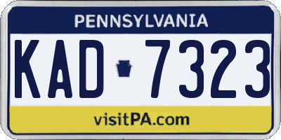 PA license plate KAD7323