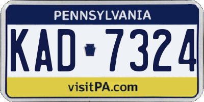 PA license plate KAD7324