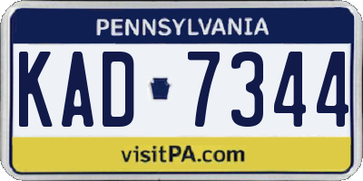 PA license plate KAD7344