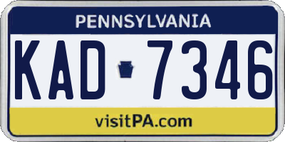 PA license plate KAD7346