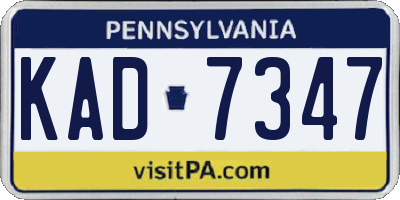 PA license plate KAD7347
