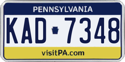 PA license plate KAD7348