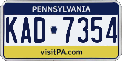 PA license plate KAD7354
