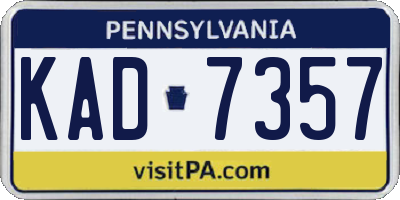 PA license plate KAD7357