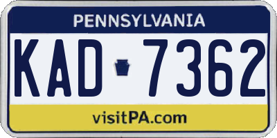PA license plate KAD7362