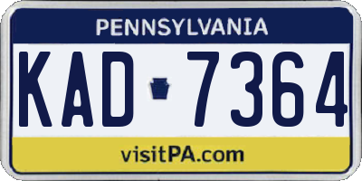 PA license plate KAD7364