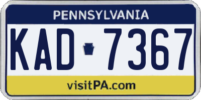 PA license plate KAD7367