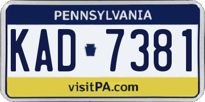 PA license plate KAD7381