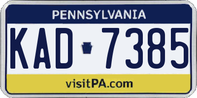 PA license plate KAD7385