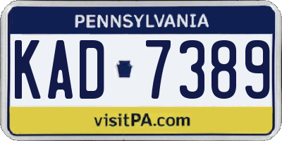PA license plate KAD7389