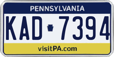 PA license plate KAD7394
