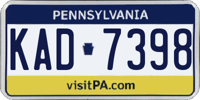 PA license plate KAD7398