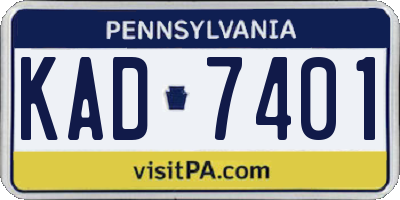 PA license plate KAD7401