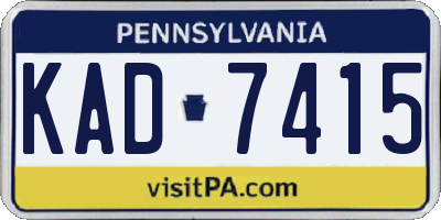 PA license plate KAD7415