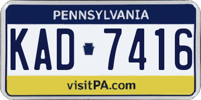 PA license plate KAD7416
