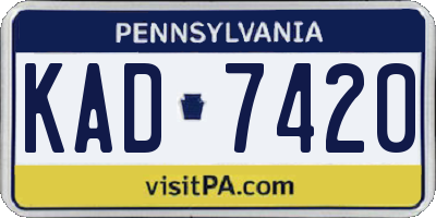 PA license plate KAD7420