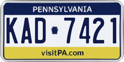 PA license plate KAD7421