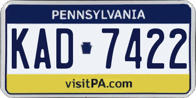 PA license plate KAD7422