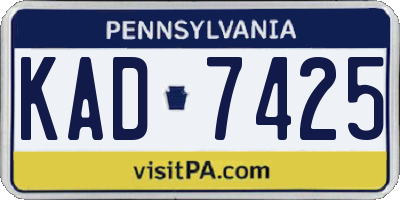 PA license plate KAD7425
