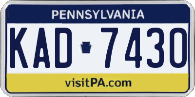 PA license plate KAD7430