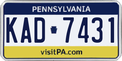 PA license plate KAD7431