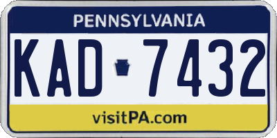PA license plate KAD7432