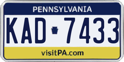 PA license plate KAD7433