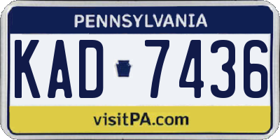 PA license plate KAD7436