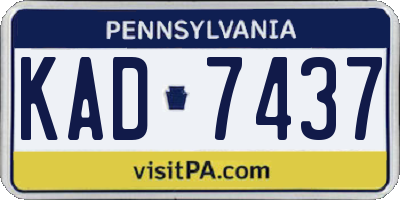 PA license plate KAD7437