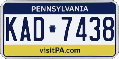 PA license plate KAD7438