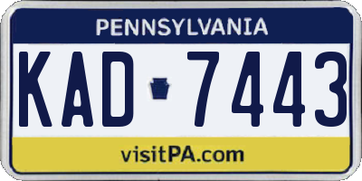 PA license plate KAD7443