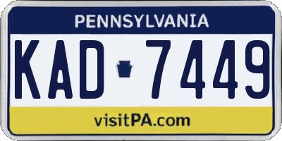 PA license plate KAD7449