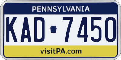 PA license plate KAD7450