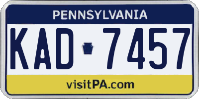 PA license plate KAD7457