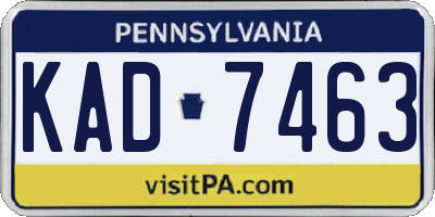 PA license plate KAD7463