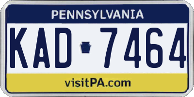 PA license plate KAD7464