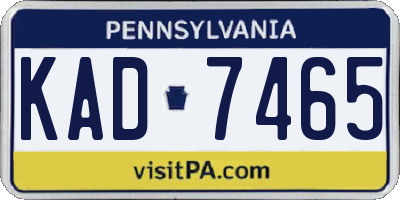 PA license plate KAD7465