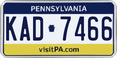 PA license plate KAD7466