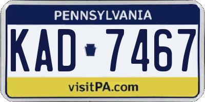 PA license plate KAD7467