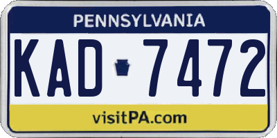 PA license plate KAD7472
