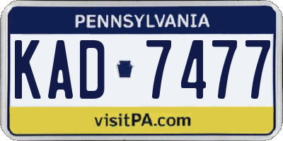 PA license plate KAD7477