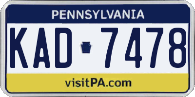 PA license plate KAD7478