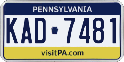 PA license plate KAD7481