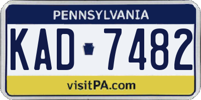 PA license plate KAD7482