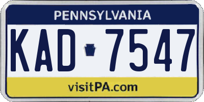 PA license plate KAD7547