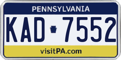 PA license plate KAD7552