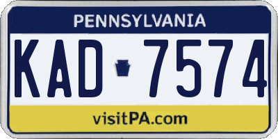 PA license plate KAD7574